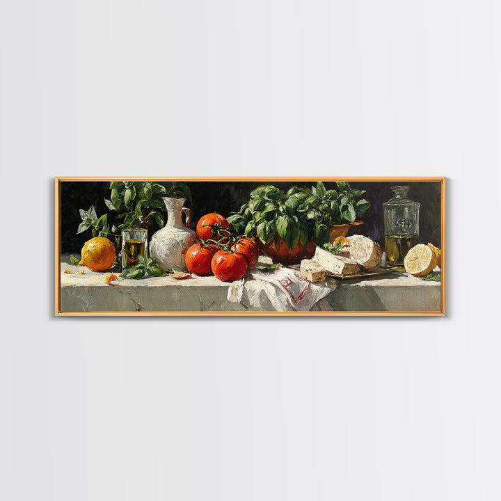 Cocktail and Citrus Bar Composition Framed Canvas Print, Restaurant Art, Large Wall Art, Restaurant Decor, Fine Art, Bistro, RES-3x1-99