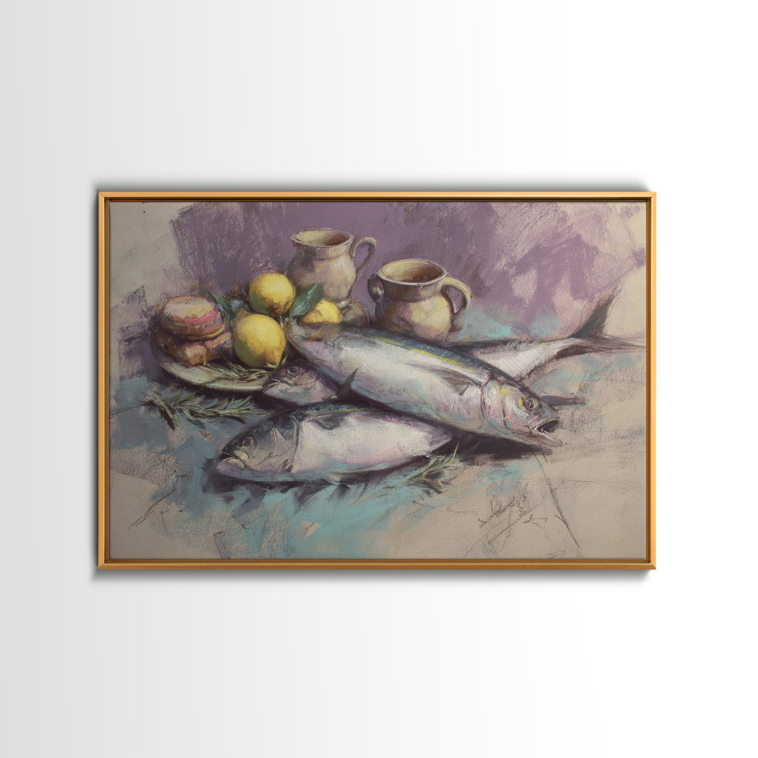 Seafood Lobster and Shell Arrangement Canvas Print, Restaurant Art, Canvas Print, Restaurant Decor, Fine Art, Bistro, RES-3x2-12