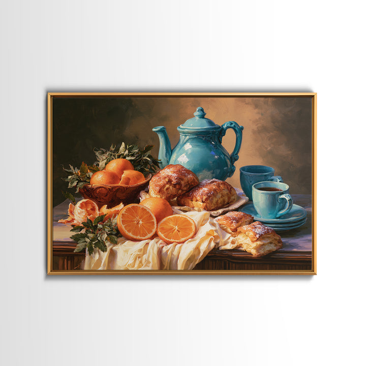 Abstract Appetite Friendly Red and Orange Shapes Framed Canvas Print, Restaurant Art, Gallery Decor, Restaurant Decor, Bistro, RES-3x2-69