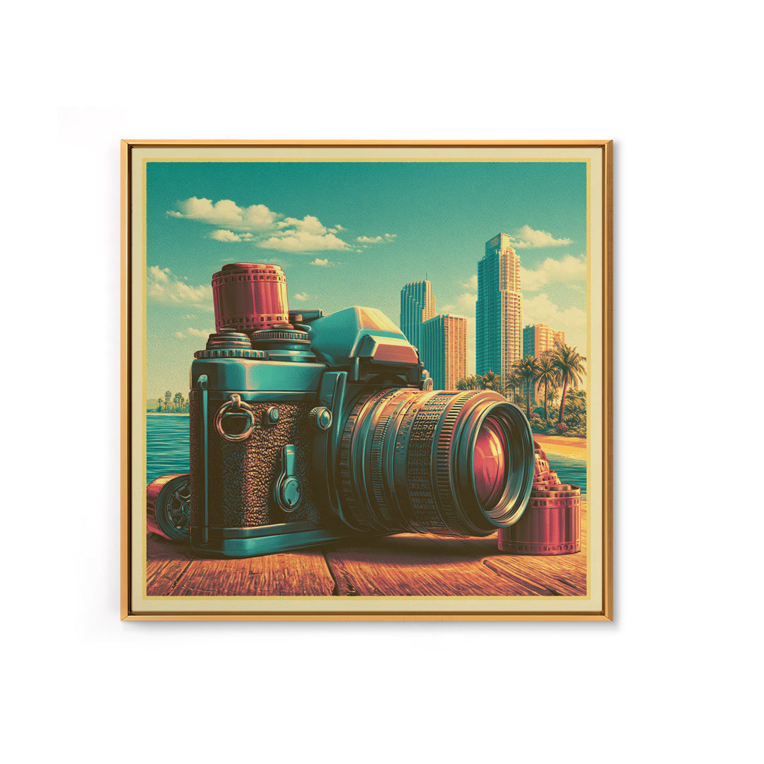Old Camera Still Life Canvas Print, Retro Art, Modern Decor, Living Room Decor, Fine Art, Retro, Home Decor, Poster, Wall Decor, RET-1x1-86