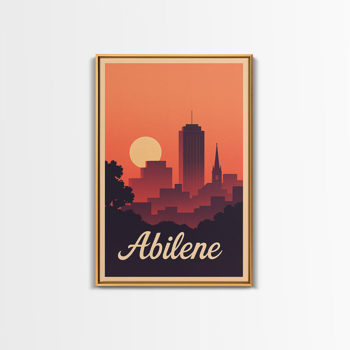 Abilene Texas Travel Poster, Canvas Print, Classic Travel Poster Art, Abilene City Art, Modern Wall Decor, Travel Art Print, Art Print