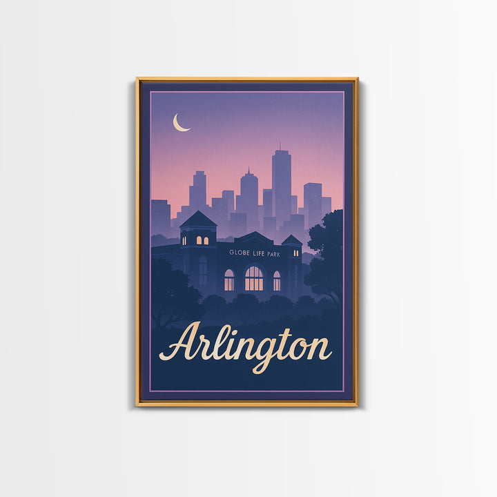 Arlington Travel Poster, Canvas Print, Mid Century City Wall Art, Arlington Poster Print, Gift For Travelers, Vintage City Art