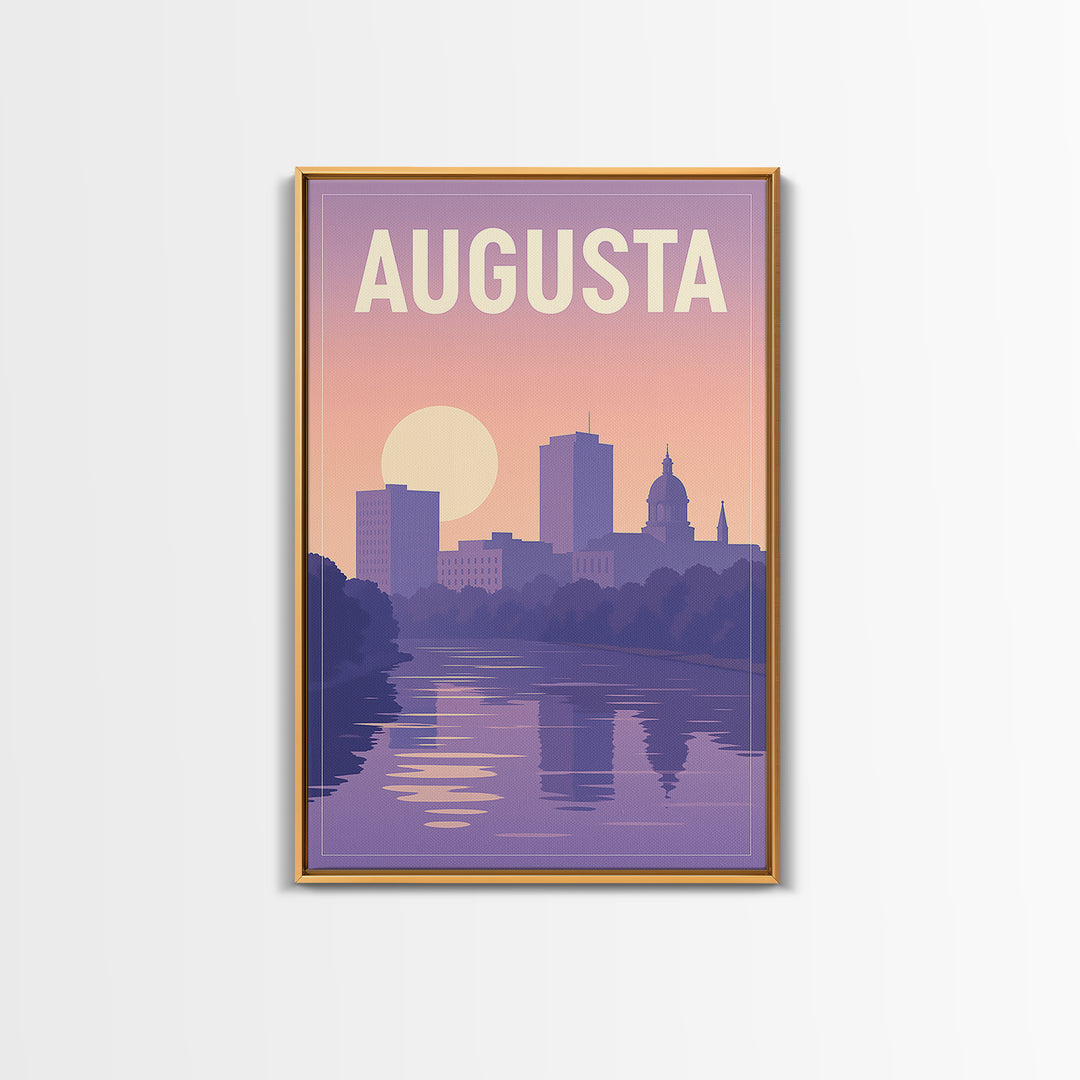 Augusta Travel Poster, Framed Canvas Print, Classic Travel Poster Art, Augusta Art Print, Travel Poster Set, Modern Wall Decor