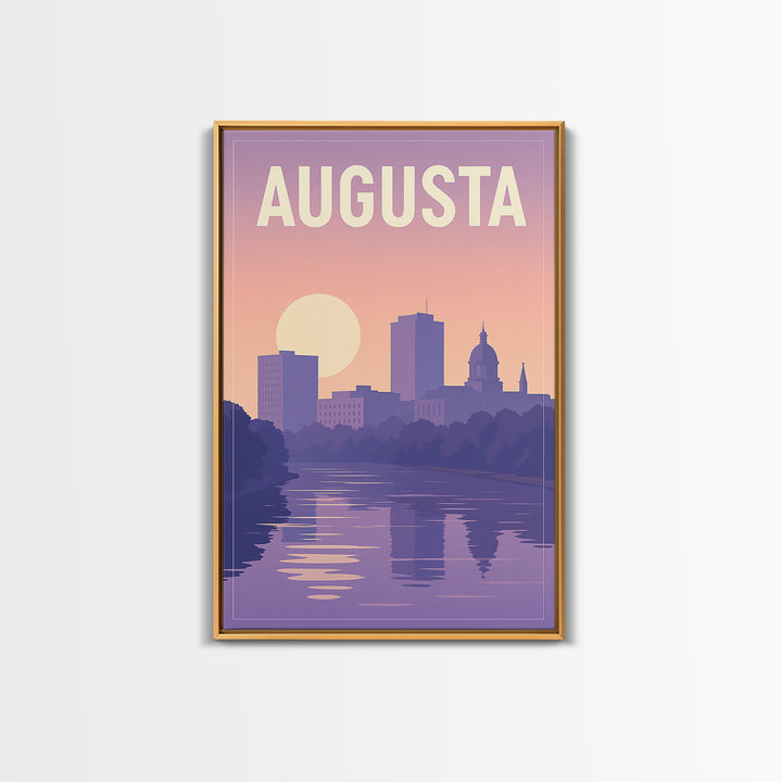Augusta Travel Poster, Framed Canvas Print, Classic Travel Poster Art, Augusta Art Print, Travel Poster Set, Modern Wall Decor