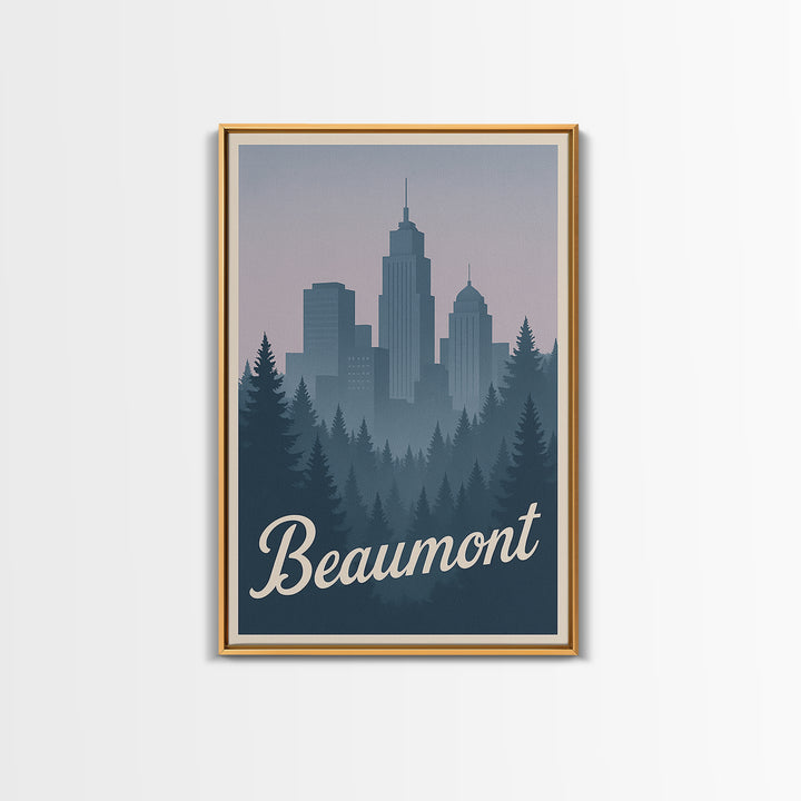Beaumont Travel Poster, Framed Canvas Print, Classic Travel Poster Art, Beaumont Travel Art, Travel Art Print, Travel Wall Decor
