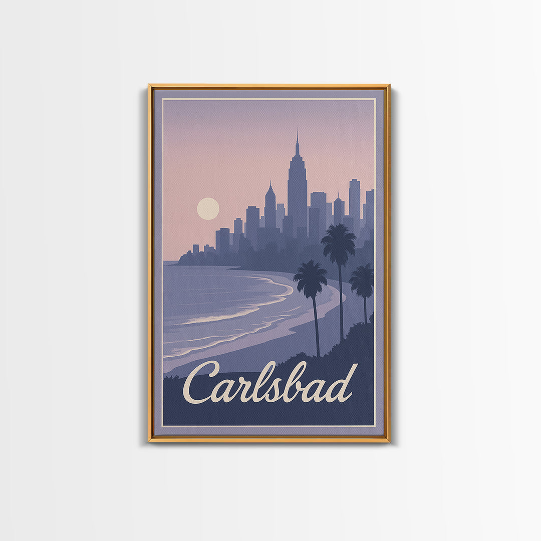 Carlsbad Travel Poster, Framed Canvas Print, Vintage Travel Poster Art, Carlsbad Art Print, Travel Art Print, Travel Poster Set
