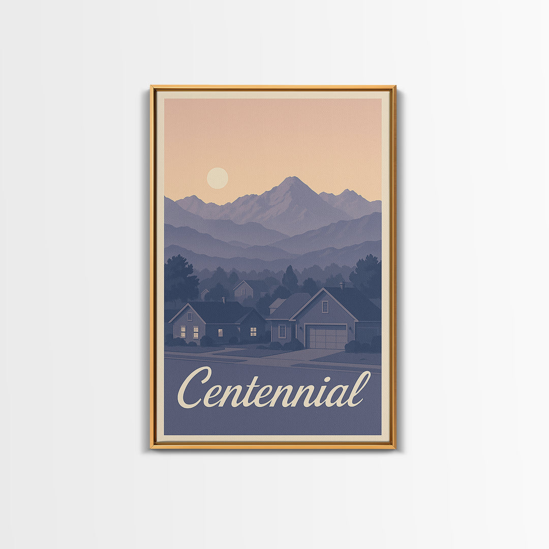 Centennial Travel Poster, Canvas Print, Classic Travel Poster Art, Centennial Poster Print, Home Office Decor, City Travel Prints