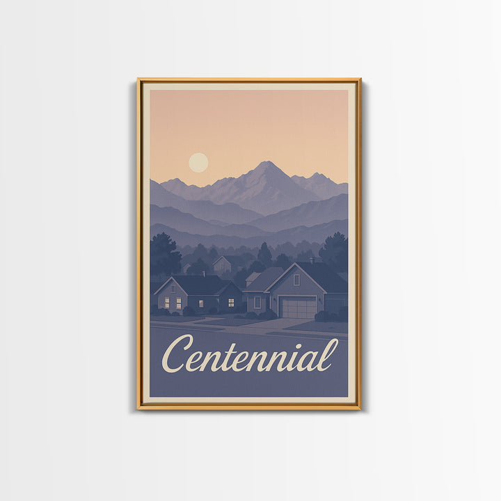 Centennial Travel Poster, Canvas Print, Classic Travel Poster Art, Centennial Poster Print, Home Office Decor, City Travel Prints