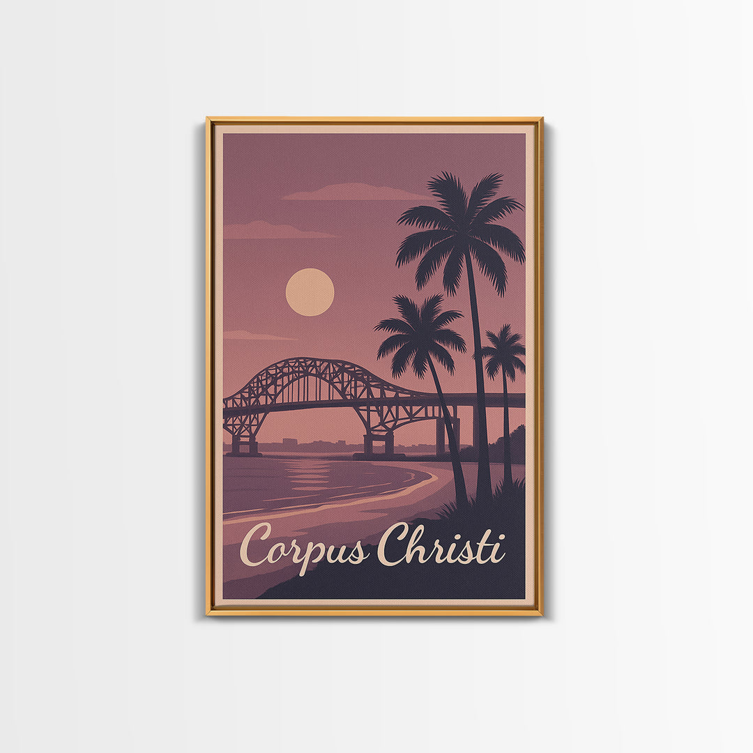 Corpus Christi Travel Poster, Canvas Print, Mid Century City Wall Art, Corpus Christi Art Print, Wanderlust Decor, Gift For Travelers
