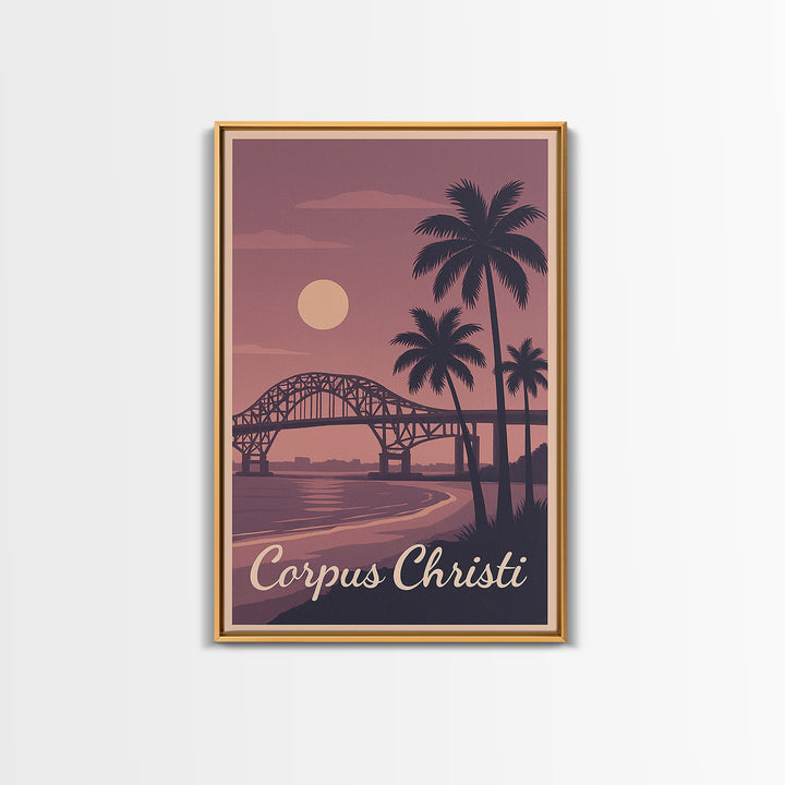 Corpus Christi Travel Poster, Canvas Print, Mid Century City Wall Art, Corpus Christi Art Print, Wanderlust Decor, Gift For Travelers