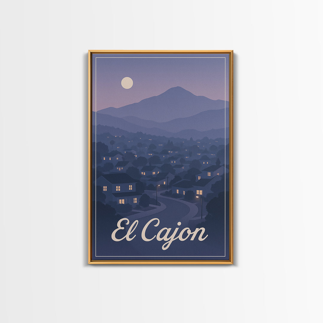 El Cajon Travel Poster, Canvas Print, Classic Travel Poster Art, El Cajon Wall Art, Gift For Travelers, Travel Wall Decor, Travel Art Print