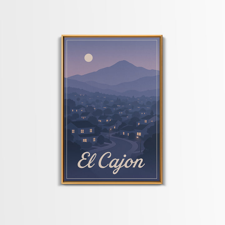 El Cajon Travel Poster, Canvas Print, Classic Travel Poster Art, El Cajon Wall Art, Gift For Travelers, Travel Wall Decor, Travel Art Print
