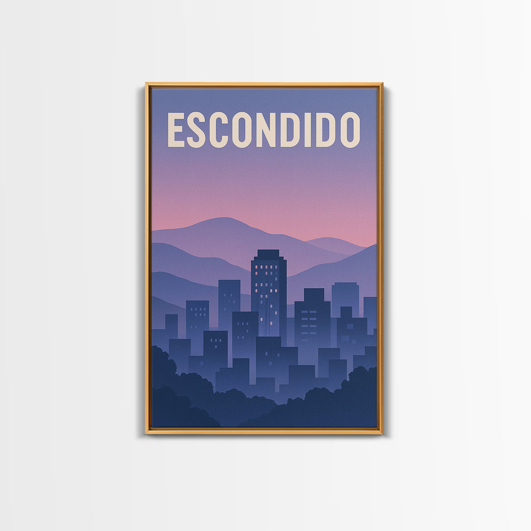 Escondido California Travel Poster, Canvas Print, Vintage Travel Poster Art, Escondido Wall Art, Travel Poster Art, Gift For Travelers