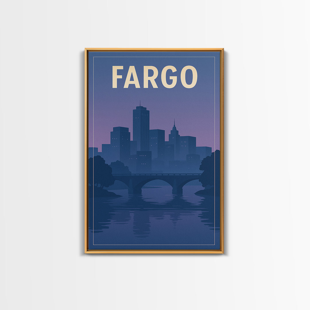 Fargo North Dakota Travel Poster, Canvas Print, Classic Travel Poster Art, Fargo Travel Art, Travel Art Print, Wall Art, Wall Art