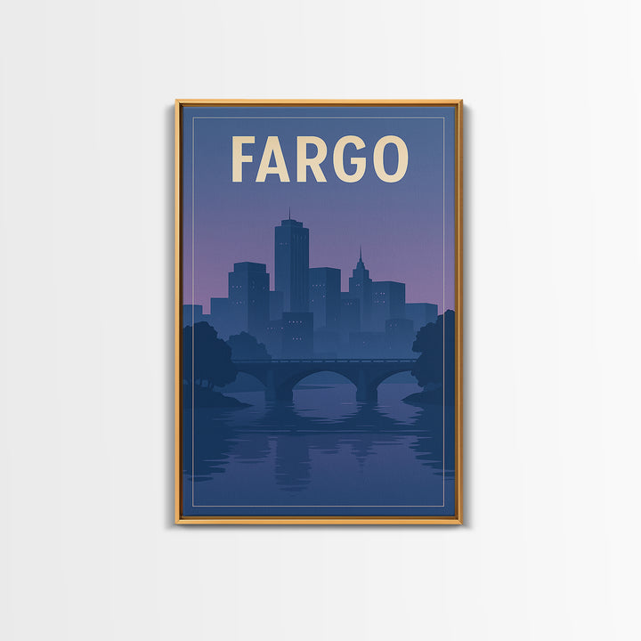Fargo North Dakota Travel Poster, Canvas Print, Classic Travel Poster Art, Fargo Travel Art, Travel Art Print, Wall Art, Wall Art