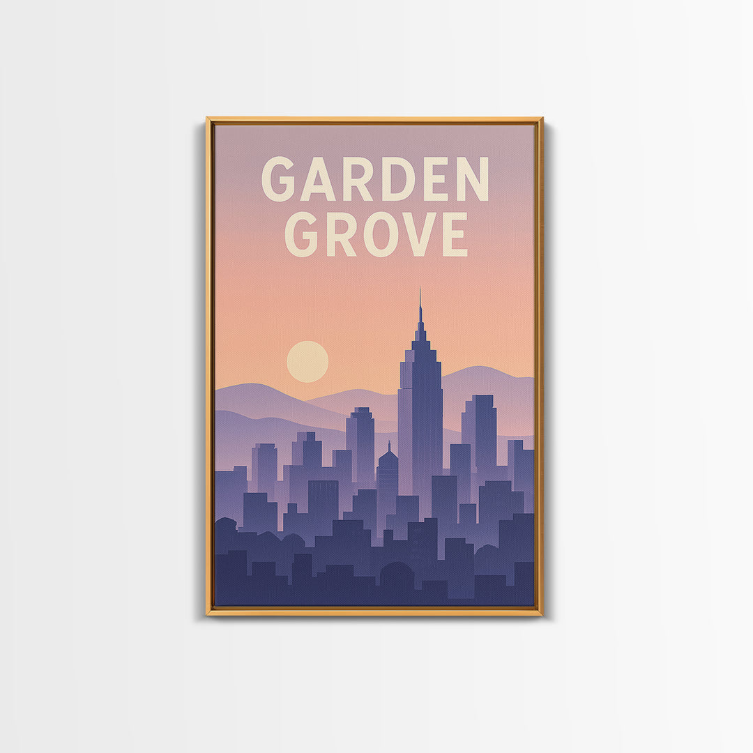 Garden Grove California Travel Poster, Canvas Print, Mid Century City Wall Art, Garden Grove Wall Art, Travel Poster Art, Travel Art Print