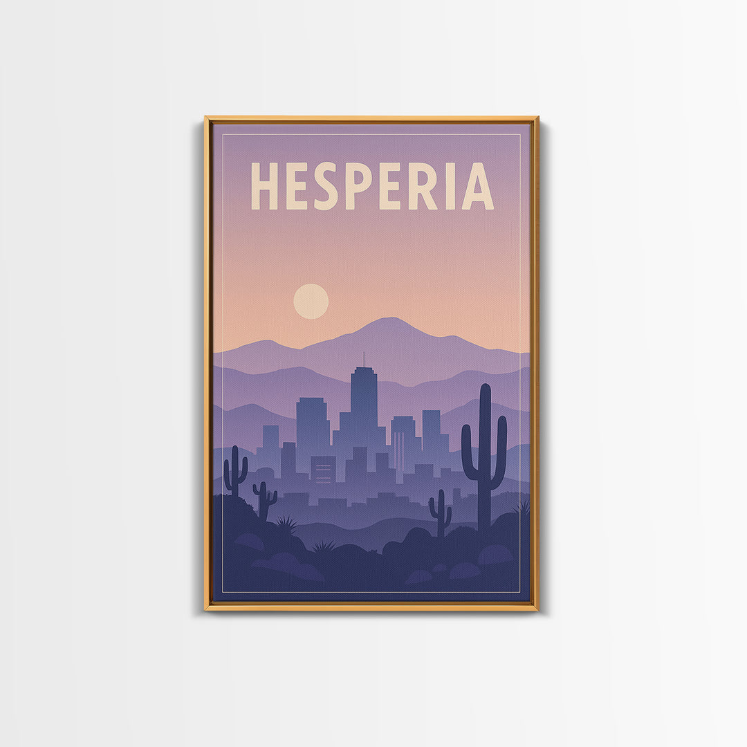 Hesperia California Travel Poster, Canvas Print, Classic Travel Poster Art, Hesperia Travel Art, City Travel Prints, Vintage Travel Art