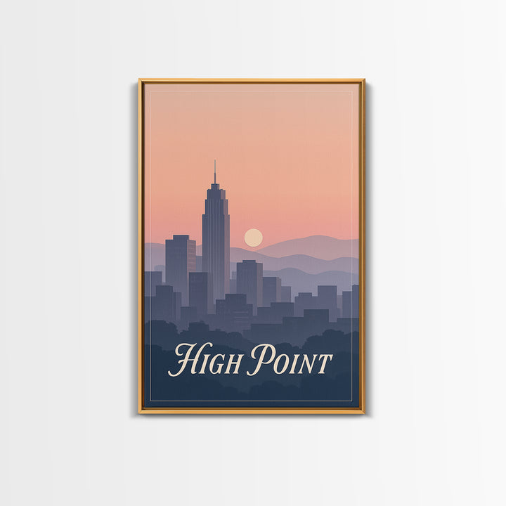 High Point Travel Poster, Canvas Print, Vintage Travel Poster Art, High Point City Art, Retro Travel Print, City Travel Prints
