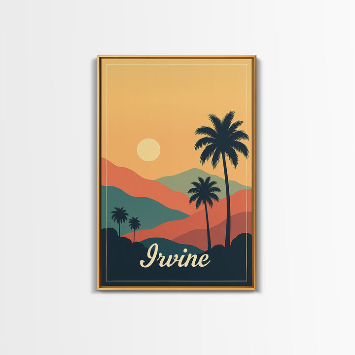 Irvine California Travel Poster, Canvas Print, Classic Poster Art, Irvine Poster Print, City Illustration, City Art Print, Travel Poster Set