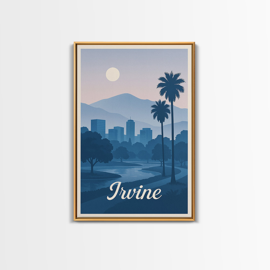 Irvine Travel Poster, Canvas Print, Mid Century City Wall Art, Irvine Travel Art, Vintage City Poster, Mid Century Wall Art, Travel Print