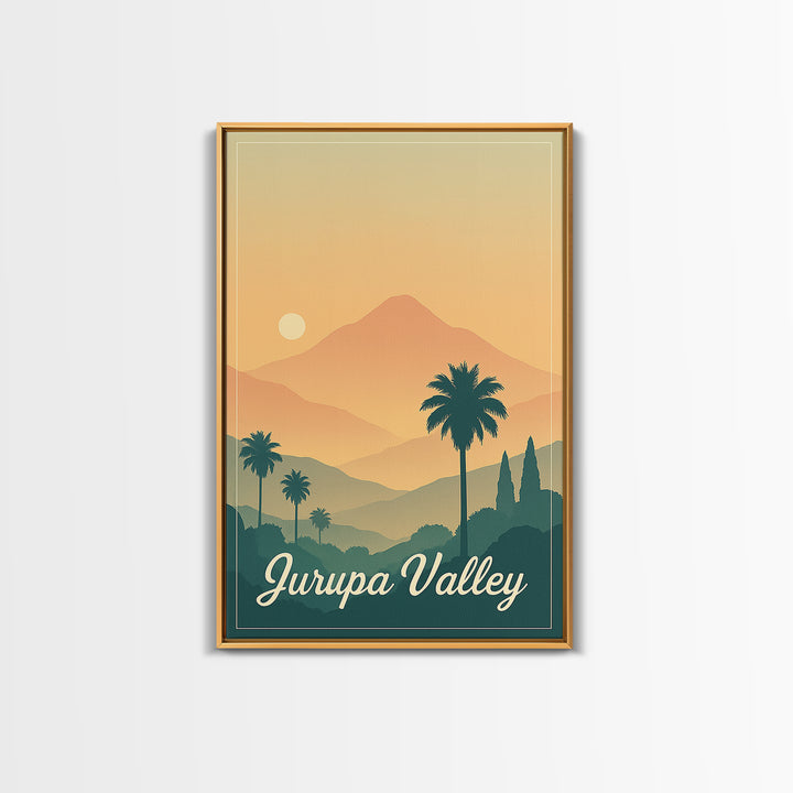 Jurupa Valley California Travel Poster, Canvas Print, Mid Century City Wall Art, Jurupa Valley Poster Print, Wall Decor, Travel Posters