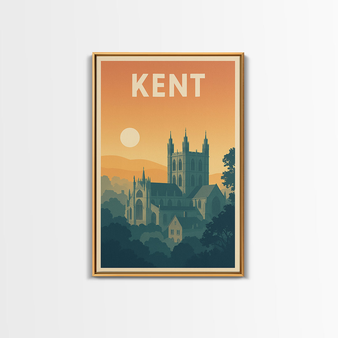 Kent Travel Poster, Canvas Print, Classic Travel Poster Art, Kent Travel Art, Travel Poster Set, Retro Travel Print, Travel Wall Art