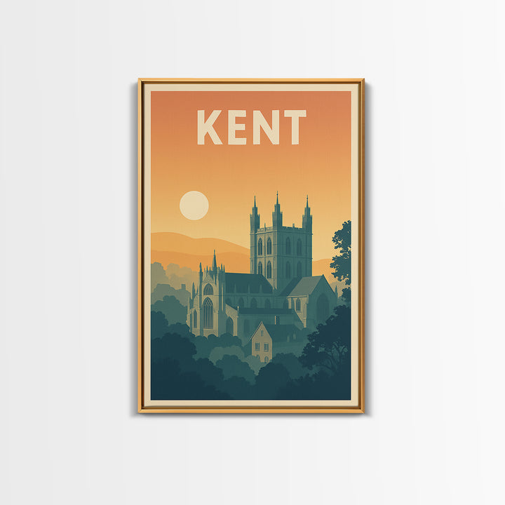 Kent Travel Poster, Canvas Print, Classic Travel Poster Art, Kent Travel Art, Travel Poster Set, Retro Travel Print, Travel Wall Art