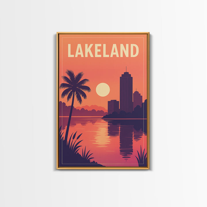 Lakeland Travel Poster, Canvas Print, Vintage Travel Poster Art, Lakeland Poster Print, City Art Print, City Travel Prints, Travel Gift