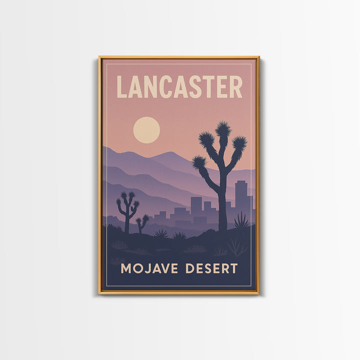 Lancaster California Travel Poster, Canvas Print, Classic Travel Poster Art, Lancaster Wall Art, Wall Decor, City Art Print, Travel Wall Art