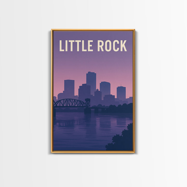 Little Rock Travel Poster, Canvas Print, Vintage Travel Poster Art, Little Rock Poster Print, City Travel Prints, Travel Poster Art