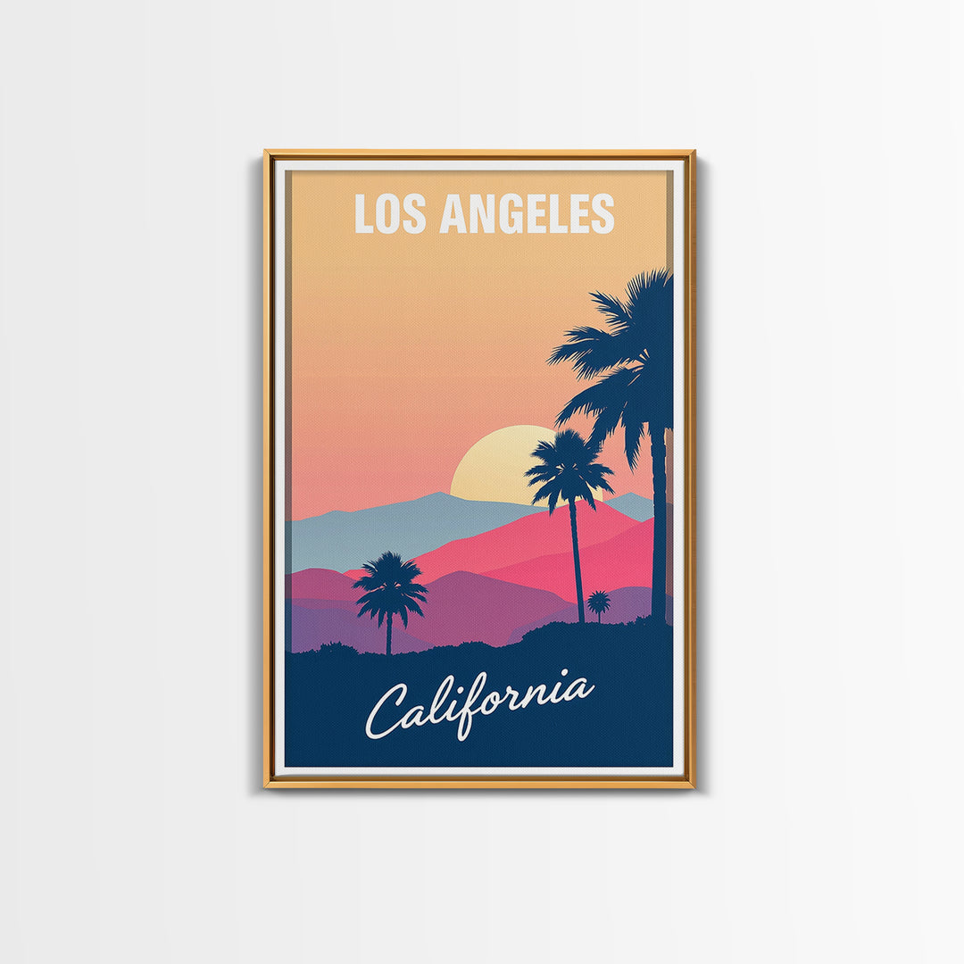 Los Angeles California Travel Poster, Canvas Print, Mid Century City Wall Art, Los Angeles Travel Art, Art Print, Vintage City Art, Wall Art