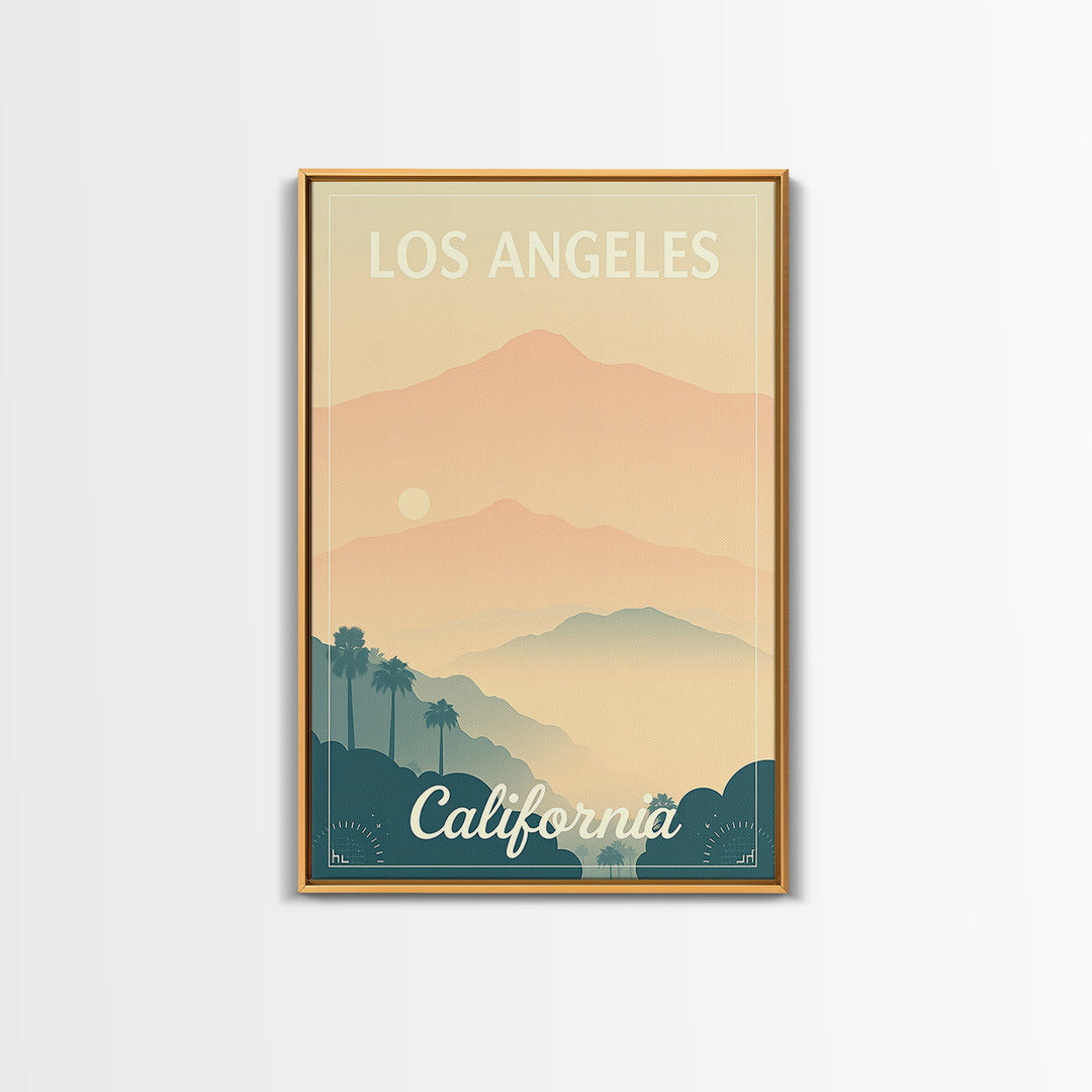 Los Angeles Travel Poster, Canvas Print, Classic Travel Poster Art, Los Angeles Travel Art, Modern Wall Decor, Gift For Travelers