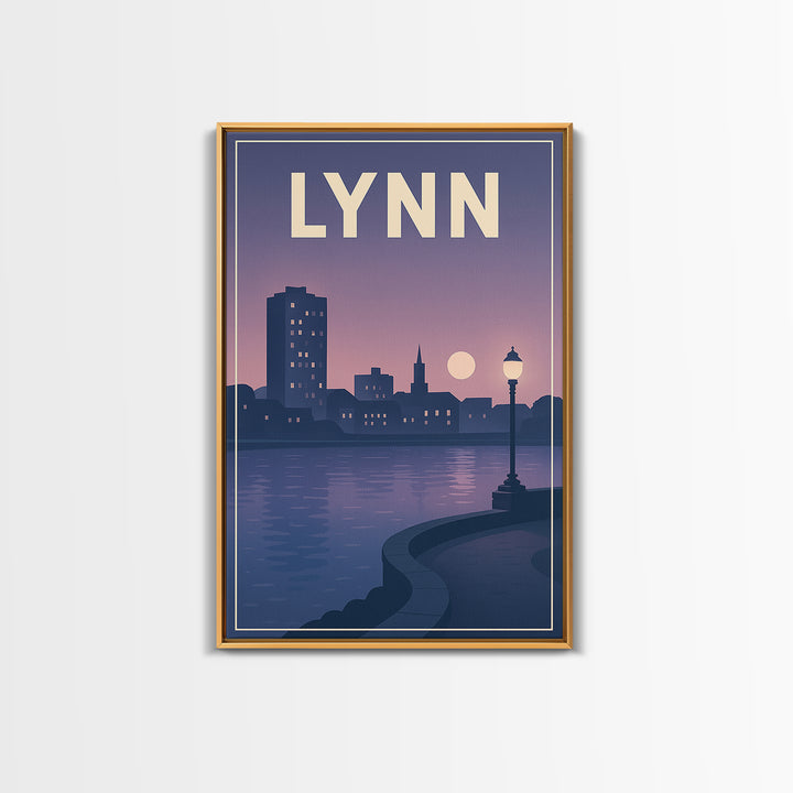 Lynn Travel Poster, Canvas Print, Mid Century City Wall Art, Lynn Poster Print, City Art Print, Vintage Travel Print, Travel Art Print