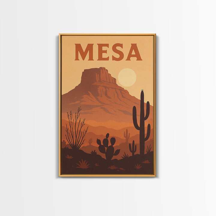 Mesa Arizona Travel Poster, Canvas Print, Retro Sunset Skyline Art, Mesa Poster Print, City Art Print, Vintage City Art, City Travel Prints