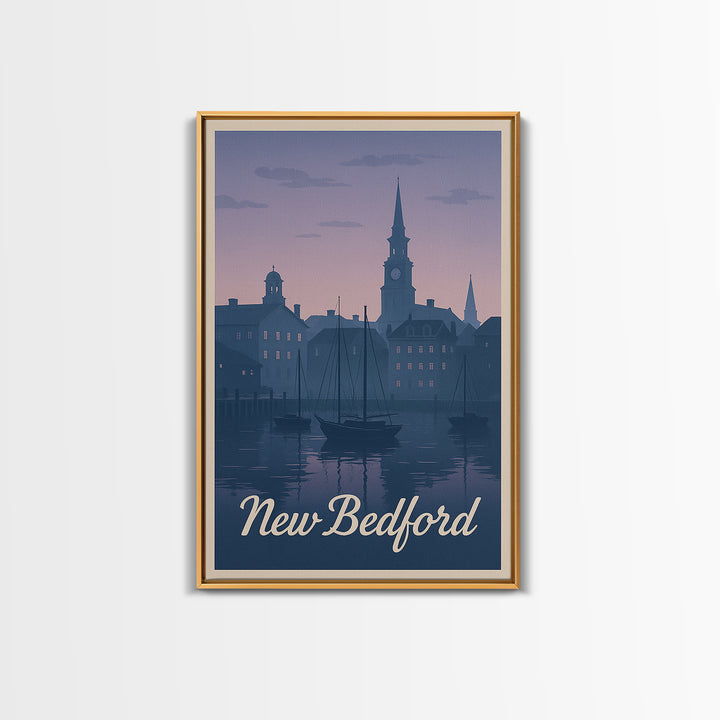 New Bedford Travel Poster, Framed Canvas Print, Vintage Travel Poster Art, New Bedford Poster Print, Fine Art Print, Vintage Travel Art