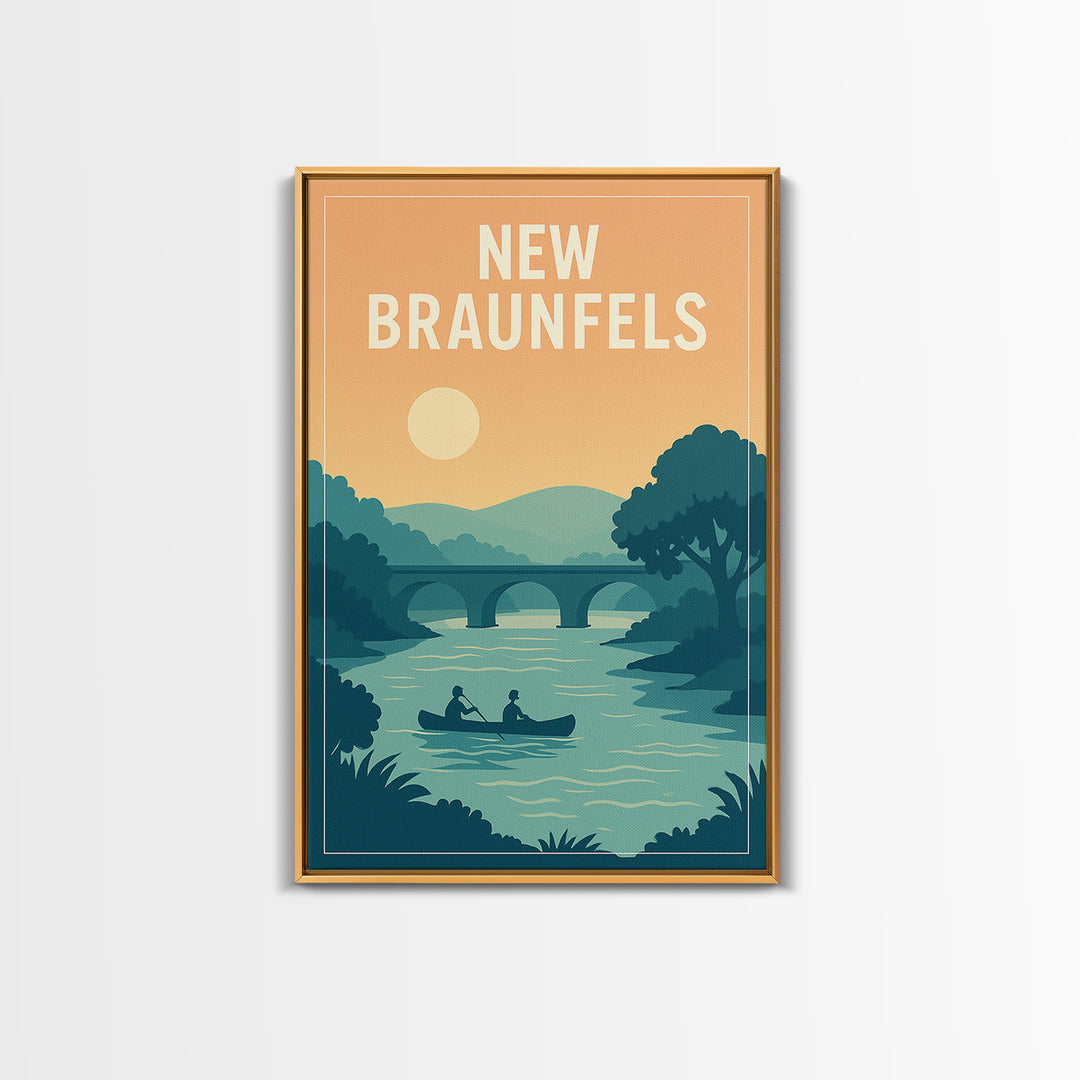 New Braunfels Texas Travel Poster, Canvas Print, Vintage Travel Poster Art, New Braunfels Wall Art, Gift For Travelers, City Travel Prints