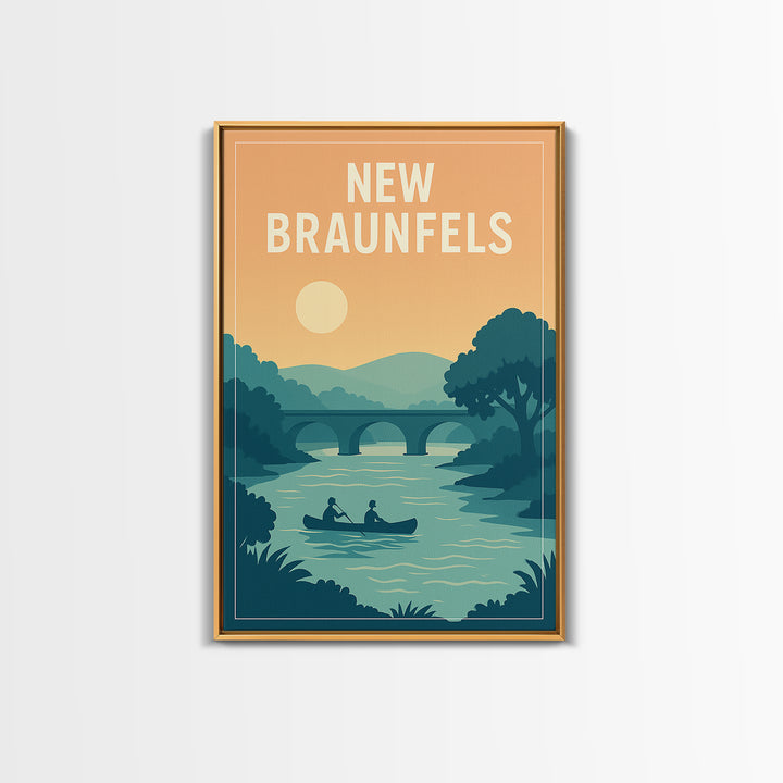 New Braunfels Texas Travel Poster, Canvas Print, Vintage Travel Poster Art, New Braunfels Wall Art, Gift For Travelers, City Travel Prints