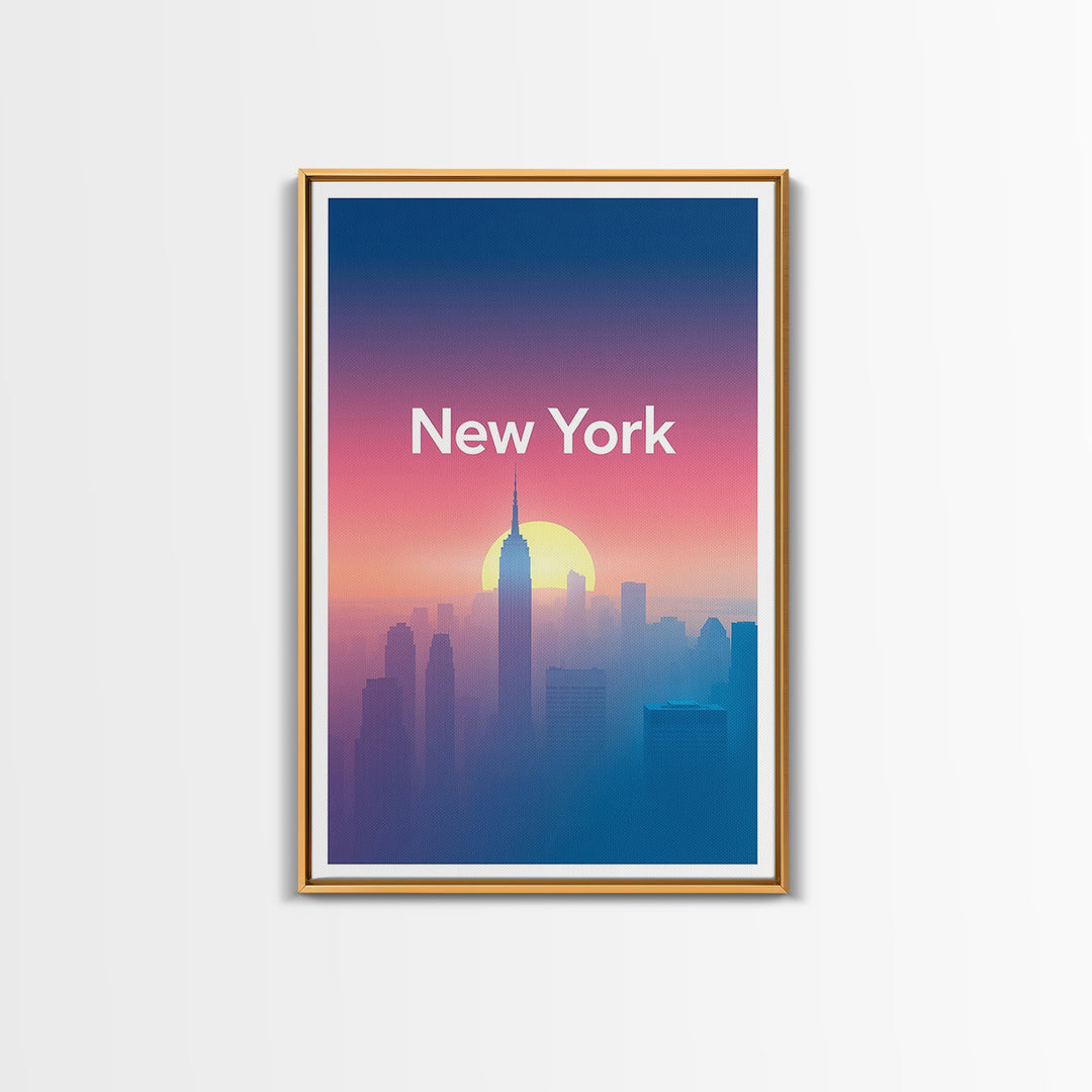 New York Travel Poster, Canvas Print, Mid Century City Wall Art, New York Wall Art, Travel Poster Set, Retro Travel Print, Wanderlust Decor