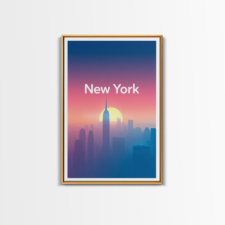 New York Travel Poster, Canvas Print, Mid Century City Wall Art, New York Wall Art, Travel Poster Set, Retro Travel Print, Wanderlust Decor