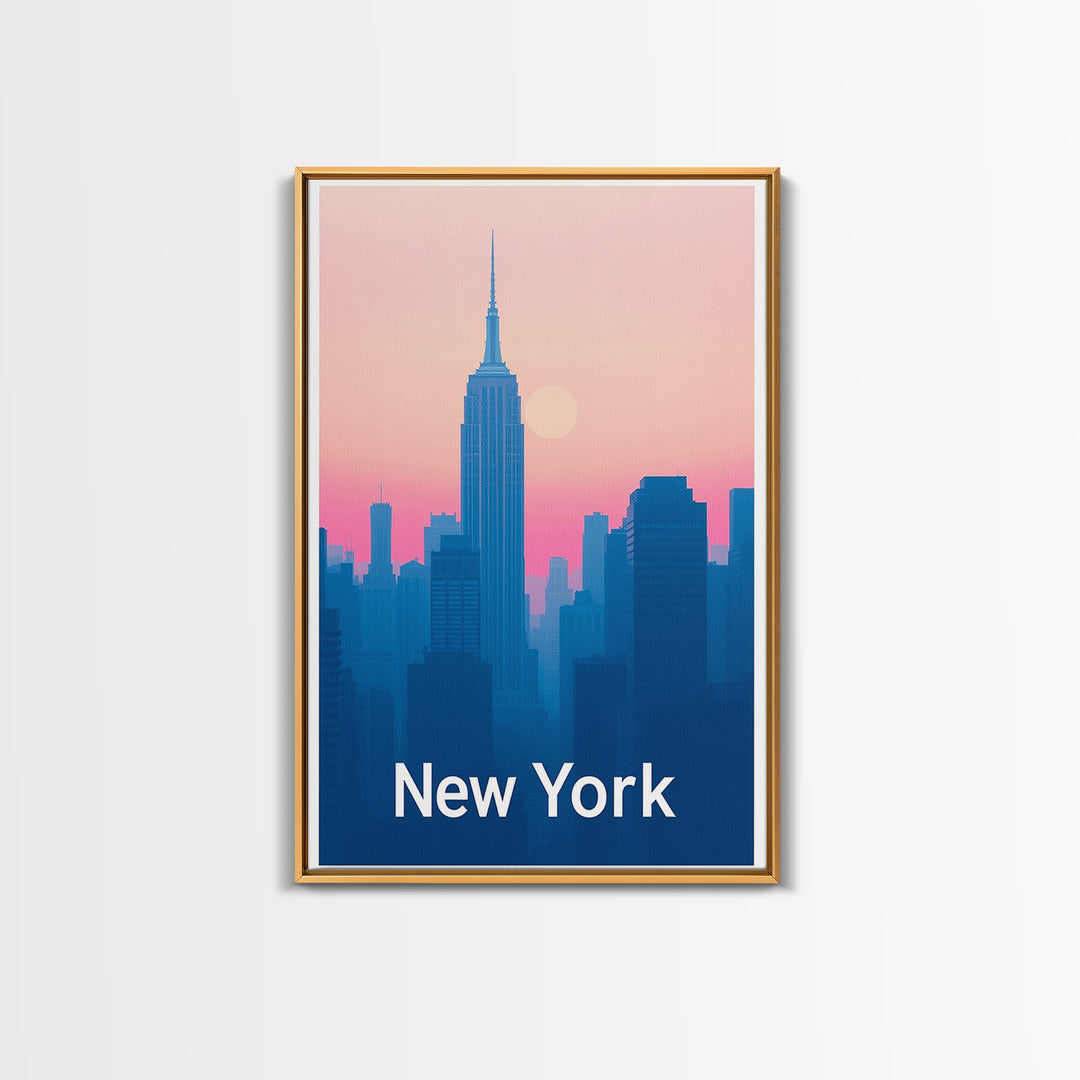 New York Travel Poster, Canvas Print, Classic Travel Poster Art, New York Travel Art, Modern Wall Decor, Fine Art Print, Retro Travel Print