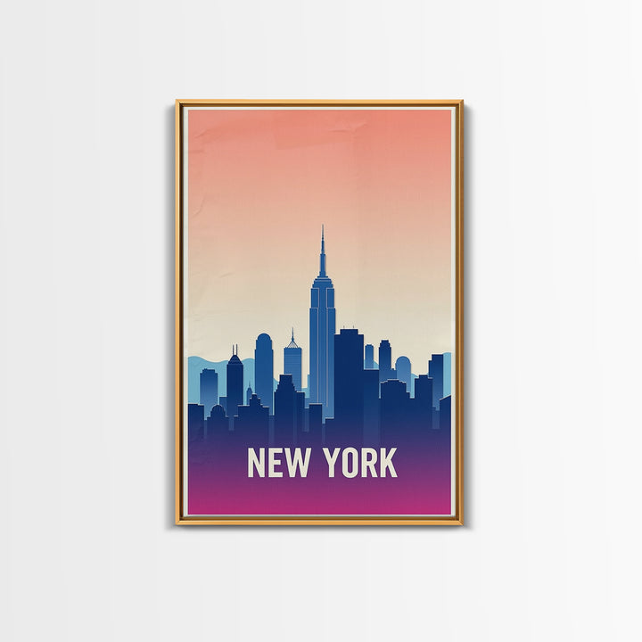 New York Travel Poster, Canvas Print, Classic Travel Poster Art, New York Wall Art, City Art Print, Travel Poster Art, Retro Travel Print