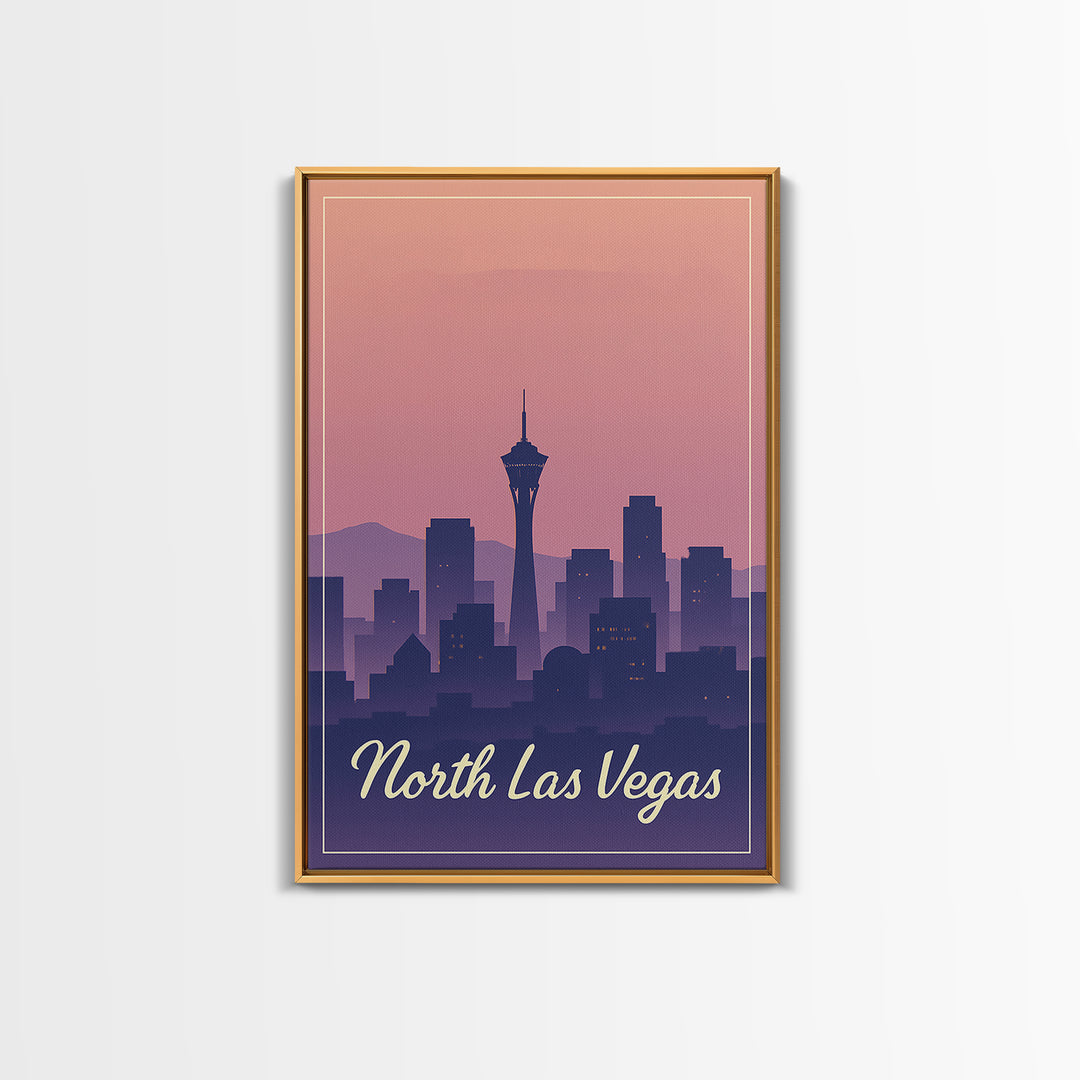 North Las Vegas Travel Poster, Canvas Print, Classic Travel Poster Art, North Las Vegas Art Print, Vintage City Poster, Travel Art Print
