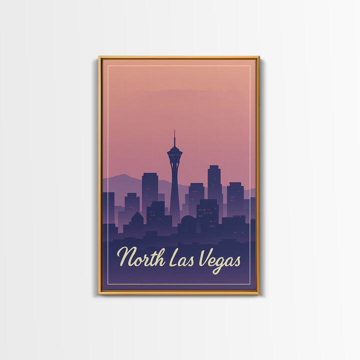 North Las Vegas Travel Poster, Canvas Print, Classic Travel Poster Art, North Las Vegas Art Print, Vintage City Poster, Travel Art Print