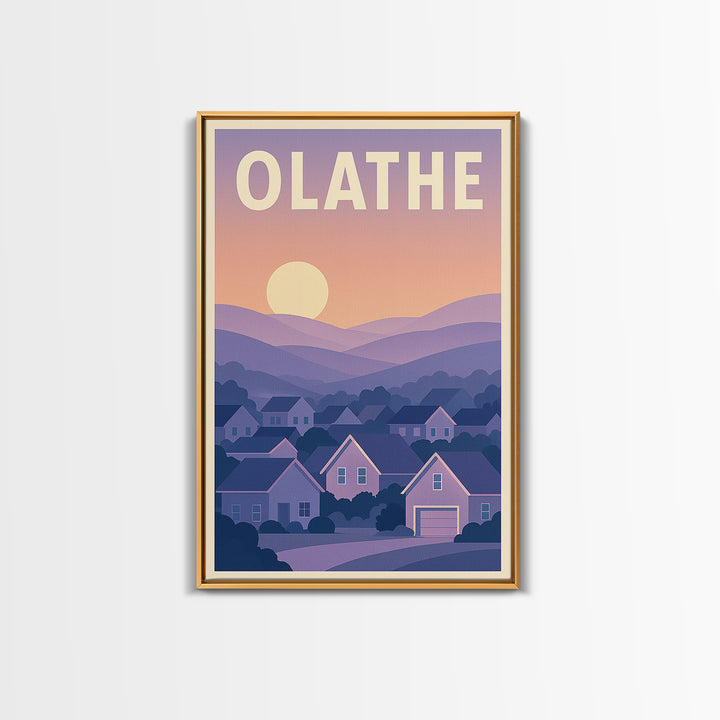 Olathe Kansas Travel Poster, Canvas Print, Vintage Poster Art, Olathe Art Print, Fine Art Print, City Travel Prints, Vintage Travel Art