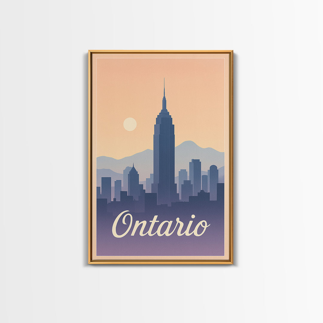 Ontario Travel Poster, Framed Canvas Print, Classic Travel Poster Art, Ontario Wall Art, Vintage City Poster, Gift For Travelers