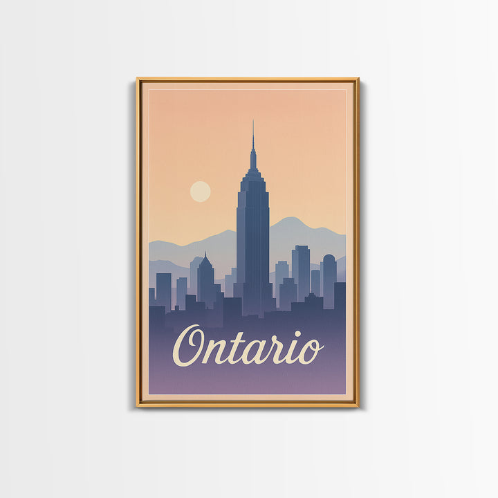 Ontario Travel Poster, Framed Canvas Print, Classic Travel Poster Art, Ontario Wall Art, Vintage City Poster, Gift For Travelers