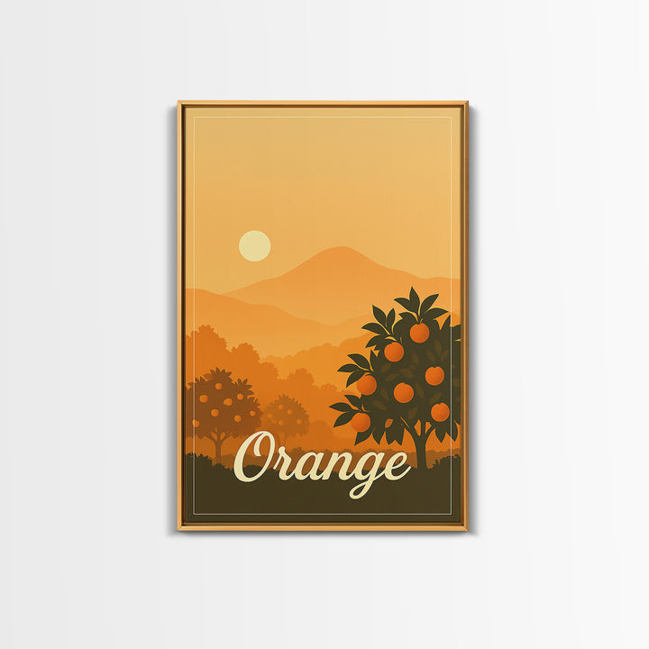 Orange California Travel Poster, Canvas Print, Mid Century City Wall Art, Orange City Art, Wall Art, Eclectic Wall Decor, Wall Art