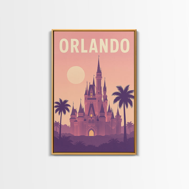 Orlando Florida Travel Poster, Canvas Print, Classic Travel Poster Art, Orlando City Art, City Art Print, Travel Wall Decor, Travel Print