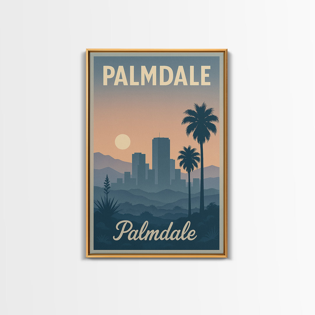 Palmdale Travel Poster, Framed Canvas Print, Vintage Travel Poster Art, Palmdale Art Print, Fine Art Print, Travel Poster Set, Wall Art