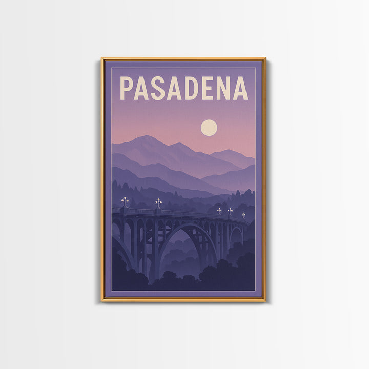 Pasadena California Travel Poster, Canvas Print, Mid Century City Wall Art, Pasadena City Art, Travel Print, Vintage City Poster, Wall Art